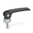 Ganter Exzenterspanner GN927-82, Kunststoff-Auflagescheibe mit Stellmutter, schwarz, RAL 9005