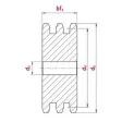 IWIS Kettenradscheibe, nach ISO 606 20B-3