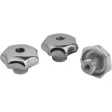 Kipp Sterngriff Form D, D1=63, D5=M12 Alu, poliert