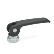 Ganter Exzenterspanner GN927-82, Kunststoff-Auflagescheibe mit Stellmutter, schwarz, RAL 9005