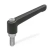 Ganter Verstellbare Klemmhebel, Edelstahl, Schwarz GN300.1-108