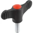 Kipp Novo.Grip Flügelgriff A=38 M4x10 Deckel verkehrsrot