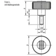 Kipp Novo.Grip Rändelrad Gr. 2 Form L D=50 M8x60, Deckel lichtgrau