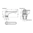 Ganter Flache Verstellbare Klemmhebel GN600-63, blau, RAL 5024, glänzend