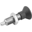 Kipp Arretierbolzen Gr. 5 Form H Edelstahl Arretierstift, n. gehärtet verl. Hub