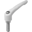 KIPP KLEMMHEBEL GR. 2 M08X25, ZINK GRAU RAL7035 STRUKTURMATT, KOMP: EDELSTAHL