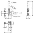 Kipp Schnellspanner vertikal mit waagrechtem Fuss, P=300 dan
