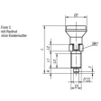 KIPP ARRETIERBOLZEN GR. 2 D1=M12X1,5, D=6, FORM:C MIT RASTNUT OHNE KONTERMUTTER