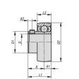 Norelem Spannlager, D=12 Kugellager, Stahl B, Komp: PTFE