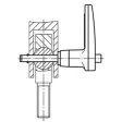 Kipp Kugelsperrbolzen mit L-Griff D1=8, L=15, selbstsichernd