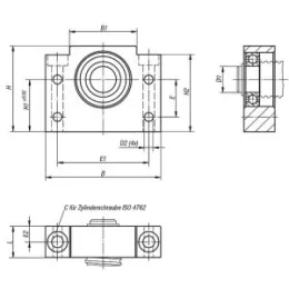 Loslagereinheit Gr. 12, Form B Stahl, in Blockausführung D1=10 Norelem