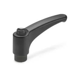 Ganter Verstellbare Klemmhebel, Messing GN603, schwarzgrau, RAL 7021, glänzend
