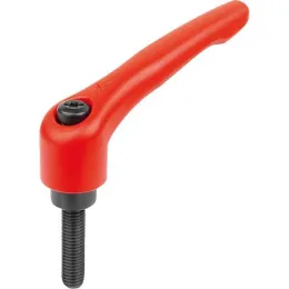 KIPP KLEMMHEBEL GR. 4 M12X50, ZINK ROT RAL3020 STRUKTURMATT, KOMP: STAHL