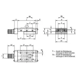 Präzisions-Schlittenführung, rollengelagert, B=100, L=360 Norelem