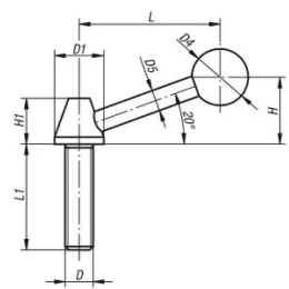 Stahlklemmhebel M16 Norelem