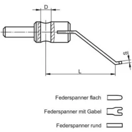 Federspanner mit abgerundeter Spitze L=60 Edelstahl D=4 Norelem