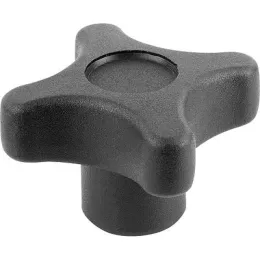 KREUZGRIFF D=M10, D1=50, H=29, FORM:K, THERMOPLAST SCHWARZ, KOMP:MESSING KIPP