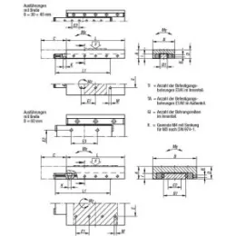 Norelem Mini-Schlittenführung, rollengelagert, B=30, L=65