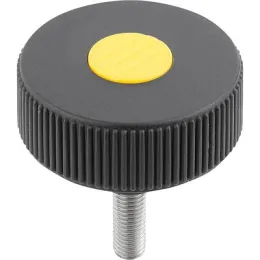 Form L D=40 M5x20, Deckel rapsgelb Kipp