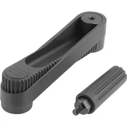 Handkurbel zylindrischer Griff drehbar Gr. 1, A=80, SW 10 Kipp