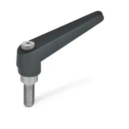 Ganter Verstellbare Klemmhebel, Edelstahl GN101.1-25, schwarz, RAL 9005, strukturmatt