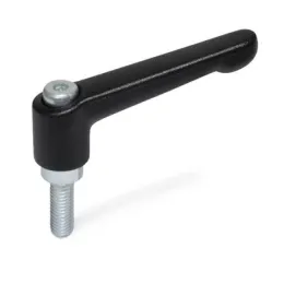 Ganter Verstellbare Klemmhebel, Schwarz GN300.2-108, Schraube Stahl verzinkt