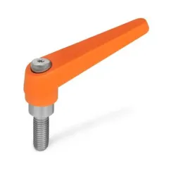 Ganter Verstellbare Klemmhebel, Edelstahl GN101.1-14, orange, RAL 2004, strukturmatt
