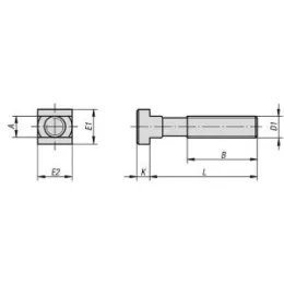 für T-Nut 18 DIN787 D1=M16, L=160 Kipp