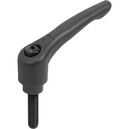 KLEMMHEBEL GR.4 M10X45, STAHL SCHWARZ RAL9005 STRUKTURMATT, KOMP:STAHL KIPP