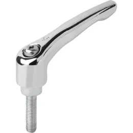 KLEMMHEBEL GR.5 M16X30, ZINK SILBER HOCHGLANZVERCHROMT, KOMP:STAHL KIPP