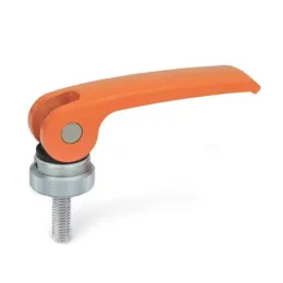 Ganter Exzenterspanner GN927-63, Kunststoff-Auflagescheibe mit Stellmutter, orange, RAL 2004