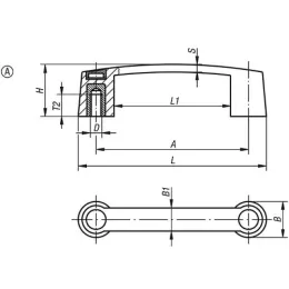 KIPP BÜGELGRIFF A=93 THERMOPLAST