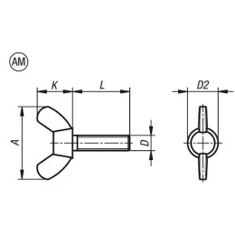 KIPP FLÜGELSCHRAUBE M12