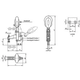 Schnellspanner vertikal M6 Fuss senkr., Sicherheitsv. Edelstahl Norelem