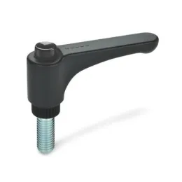 Ganter Flache Verstellbare Klemmhebel GN600-44, grau, RAL 7035, glänzend