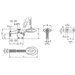 Schnellspanner horizontal M6 Fuss senkrecht Sicherheitsverriegelung VA Norelem