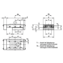 Präzisions-Schlittenführung, rollengelagert, B=40, L=90 Norelem