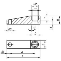 Spannarm für Schwenkspanner Gr. 20 64x16x16 Aluminium Norelem