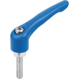 KLEMMHEBEL GR. 1 M06, ZINK BLAU RAL5017 STRUKTURMATT, KOMP: STAHL KIPP