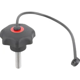 D1=50 M10x50 mit S.Band Form LS, Deckel verkehrsrot, Edelstahl Kipp