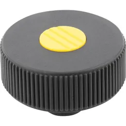 Form K D=40 M6, Deckel rapsgelb Edelstahl Kipp