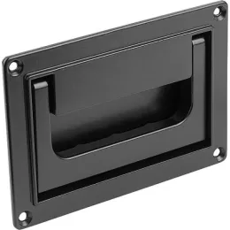Kipp Schalen-Klappgriff Form A schwarz pulverbeschichtet