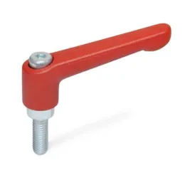 Ganter Verstellbare Klemmhebel, Rot-Strukturmatt GN300.2-30, Schraube Stahl verzinkt