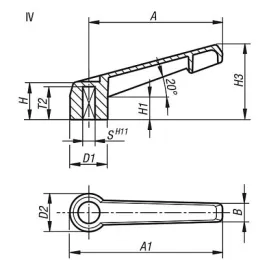 KIPP KLEMMHEBEL UNVERSTELLBAR GR. 5