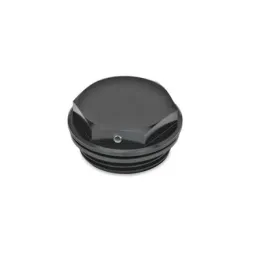 Ganter Verschlussschrauben, Aluminium GN741, mit Entlüftungsbohrung, neutral, schwarz eloxiert