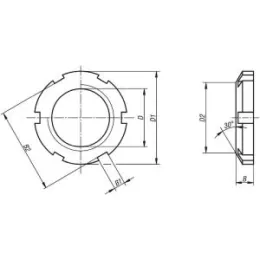Nutmutter M16x1 D1=26 Vergütungsstahl B=6 Norelem