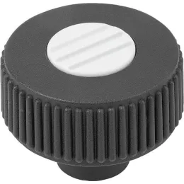 Form K D=63 M10, Deckel lichtgrau Edelstahl Kipp