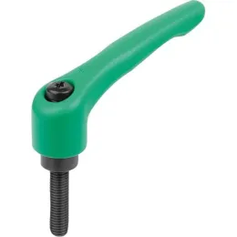 KIPP KLEMMHEBEL GR. 4 M12X40, ZINK GRÜN RAL6032 STRUKTURMATT, KOMP: STAHL