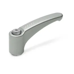 Ganter Verstellbare Klemmhebel, Edelstahl GN602.1, Buchse Edelstahl, silber, RAL 9006, strukturmatt