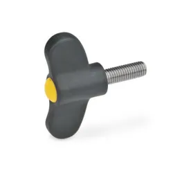 Ganter Flügelschrauben, Edelstahl GN633.1, gelb, RAL 1021, matt